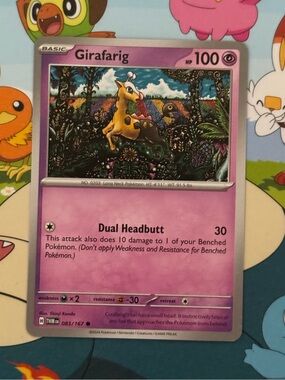 Girafarig Pokémon Card - Pink Psychic